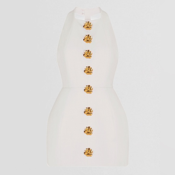 NWT Atoir Tiffany Dress Rose Floral Button Open Back White Sz 6 - Picture 15 of 16